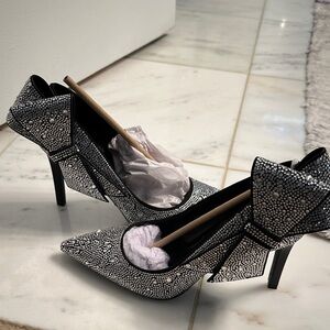 INC International Concepts Black and Silver Studded Heels